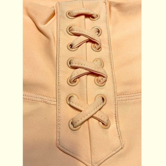 Nwt Weworewhat Lace Up Biker Bike Shorts Size Extra Small Peach Cobbler - Picture 10 of 15